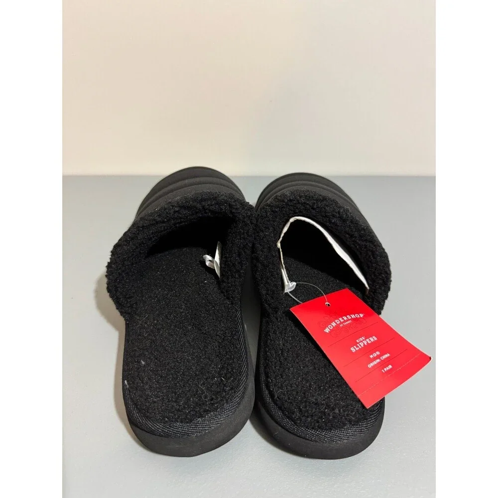 Wondershop Target Kid's  Unisex Slippers Slip On Black Medium 2-3